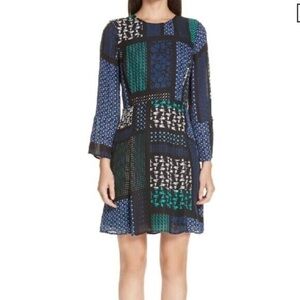 Derek Lam Crosby scarf print fit flare dress